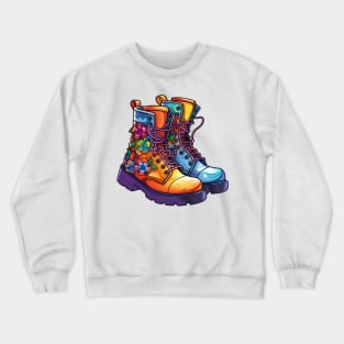 90s Retro Combat Boots Crewneck Sweatshirt